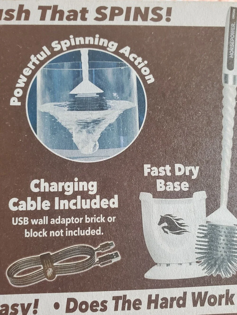 NIB Horsepower Unicorn Electric Toilet Brush
